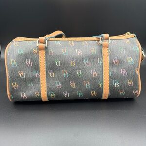 Y2K Dooney & Bourke VINTAGE Brown and Rainbow Barrel Bag